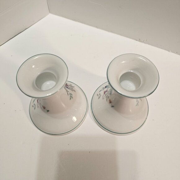 Porcelain Floral Candlestick Holders Made in Japan for Elizabeth Arden 3 1/4 inc - Picture 4 of 12